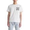 Camiseta blanca de manga corta con cuello redondo y estampado de flechas diagonales de Off-White para hombre, colección FW22