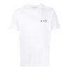 Camiseta blanca de manga corta con cuello redondo y estampado de letras del logotipo Off-White para hombre FW22