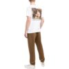 Camiseta blanca de manga corta con cuello redondo y estampado de personajes Off-White para hombre, colección FW22, versión estándar