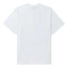 Camiseta blanca de manga corta con cuello redondo y estampado de rayas en la espalda de Off-White para hombre, colección FW22