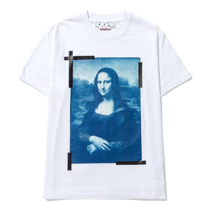 Camiseta blanca de manga corta con cuello redondo y estampado Elizabeth de Off-White para hombre, colección primavera-verano 2022