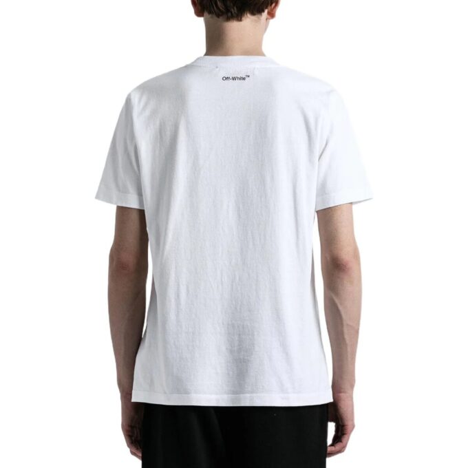Camiseta blanca de manga corta con cuello redondo y estampado Elizabeth de Off-White para hombre, colección primavera-verano 2022