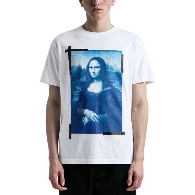Camiseta blanca de manga corta con cuello redondo y estampado Elizabeth de Off-White para hombre, colección primavera-verano 2022