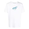 Camiseta blanca de manga corta con cuello redondo y logotipo bordado para hombre de Off-White, colección primavera-verano 2022