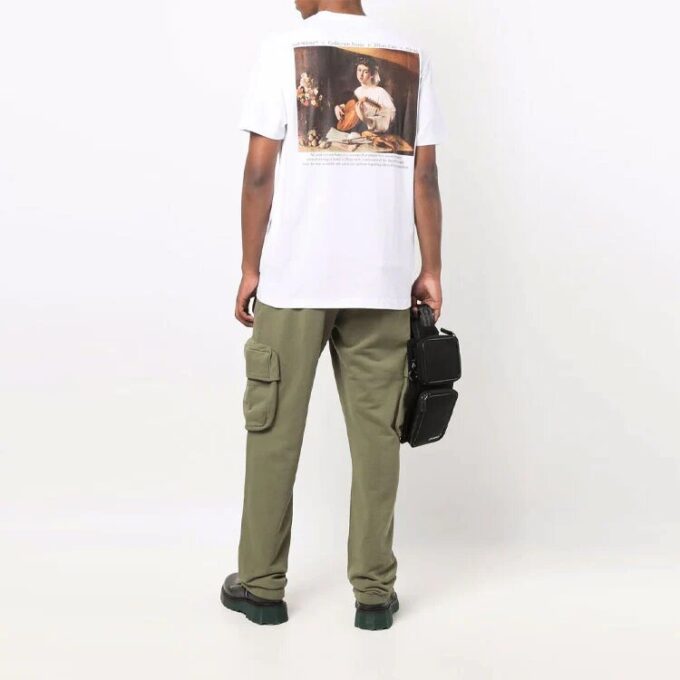 Camiseta blanca de manga corta con estampado Caravaggio de Off-White para hombre, colección FW21