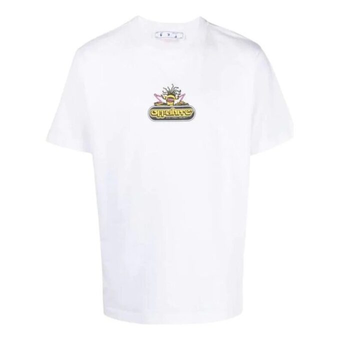 Camiseta blanca de manga corta con estampado de flechas invertidas de Off-White para hombre, colección primavera-verano 2022
