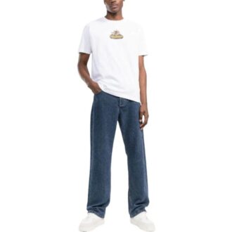 Camiseta blanca de manga corta con estampado de flechas invertidas de Off-White para hombre, colección primavera-verano 2022