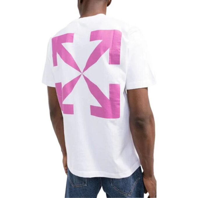 Camiseta blanca de manga corta con estampado de flechas invertidas de Off-White para hombre, colección primavera-verano 2022