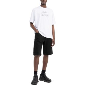 Camiseta blanca de manga corta con estampado de flechas y color liso Off-White para hombre, colección primavera-verano 2022