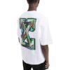 Camiseta blanca de manga corta con estampado de flechas y color liso Off-White para hombre, colección primavera-verano 2022