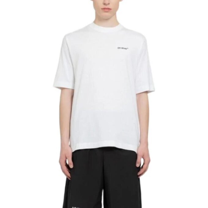 Camiseta blanca de manga corta con estampado de letras del alfabeto SS22