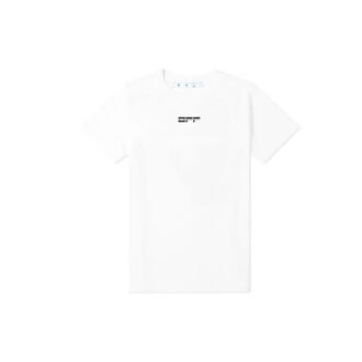 Camiseta blanca de manga corta con estampado de letras en la espalda
