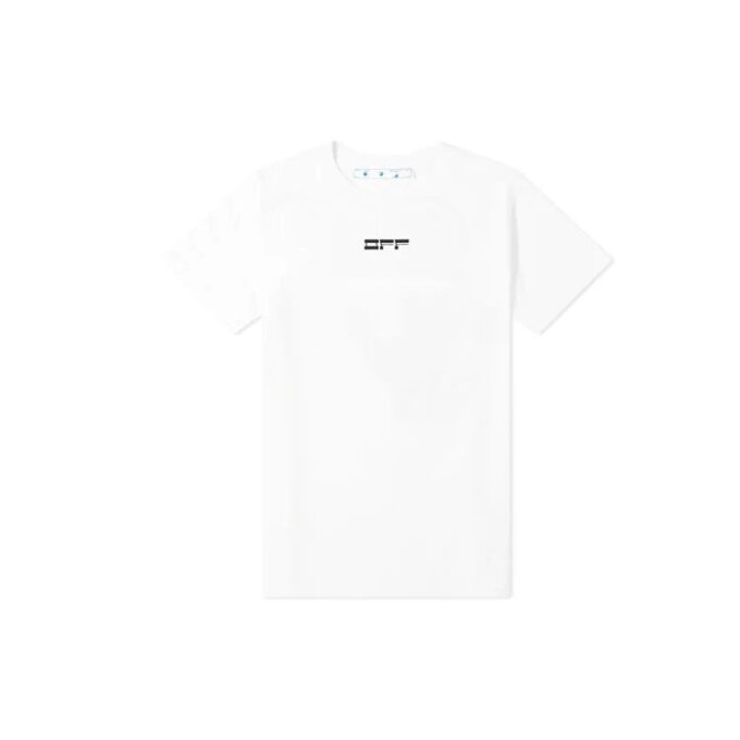 Camiseta blanca de manga corta con estampado de letras en la espalda