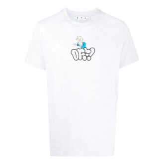 Camiseta blanca de manga corta con estampado de logotipo en color liso de Off-White para hombre