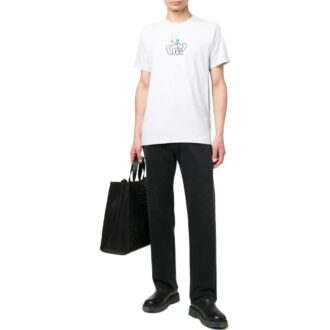 Camiseta blanca de manga corta con estampado de logotipo en color liso de Off-White para hombre