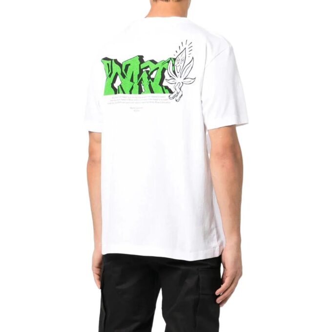 Camiseta blanca de manga corta con estampado de logotipo Off-White para hombre, colección primavera-verano 2022
