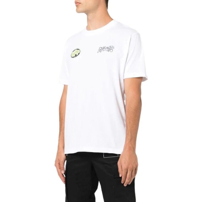 Camiseta blanca de manga corta con estampado de logotipo Off-White para hombre, colección primavera-verano 2022