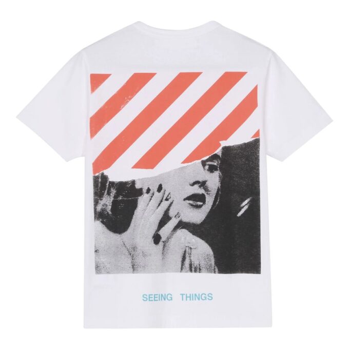 Camiseta blanca de manga corta con estampado de Marilyn Monroe para hombre de Off-White