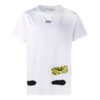 Camiseta blanca de manga corta con estampado de tintas salpicadas y rayas de tigre de Off-White para hombre, C/O VIRGIL ABLOH