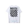 Camiseta blanca de manga corta con estampado de tintas salpicadas y rayas de tigre de Off-White para hombre, C/O VIRGIL ABLOH