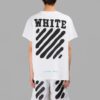 Camiseta blanca de manga corta con estampado de tintas salpicadas y rayas de tigre de Off-White para hombre, C/O VIRGIL ABLOH