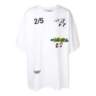 Camiseta blanca de manga corta con estampado en la espalda 2/5 de Off-White para hombre