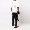 Camiseta blanca de manga corta de algodón con cuello redondo y corte holgado con logotipo Off-White para hombre FW21