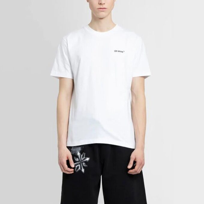Camiseta blanca de manga corta de algodón con estampado de cebra de Off-White para hombre, colección primavera-verano 2022