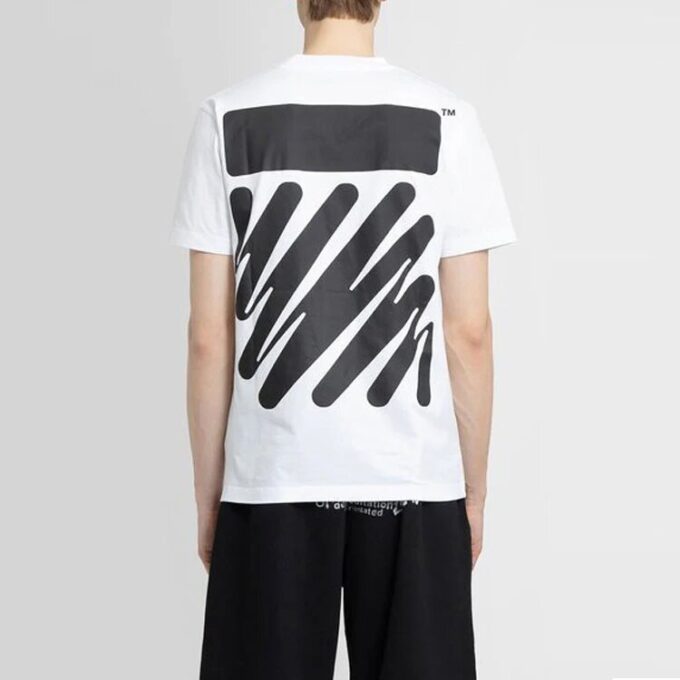 Camiseta blanca de manga corta de algodón con estampado de cebra de Off-White para hombre, colección primavera-verano 2022