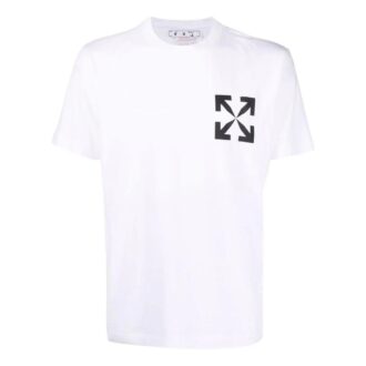 Camiseta blanca de manga corta de algodón con estampado de flechas para hombre de Off-White