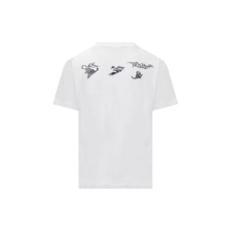 Camiseta blanca de manga corta de algodón estampada para hombre de Off-White