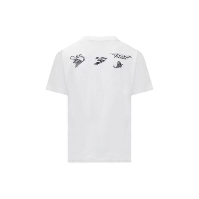 Camiseta blanca de manga corta de algodón estampada para hombre de Off-White