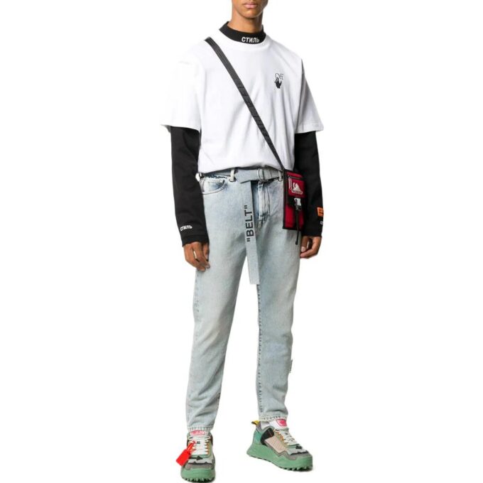 Camiseta blanca de manga corta holgada con estampado de flechas de Off-White para hombre, temporada primavera-verano 2022