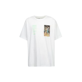 Camiseta blanca de manga corta holgada Off-White para hombre C/O VIRGIL ABLOH con estampado de esqueleto