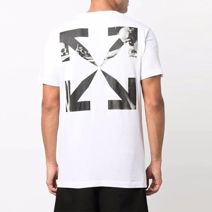 Camiseta blanca de manga corta lisa con flecha Caravaggio de Off-White para hombre