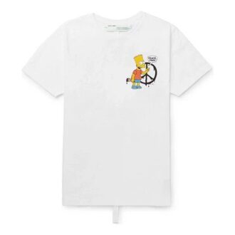 Camiseta blanca de manga corta Off-White Men’s x The Simpsons/ The Simpsons Crossover Printing, versión estándar