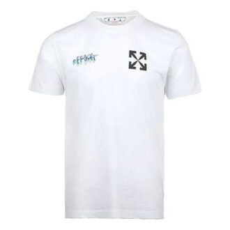 Camiseta blanca de manga corta Off-White para hombre, colección primavera-verano 2022, con estampado clásico de flechas y letras