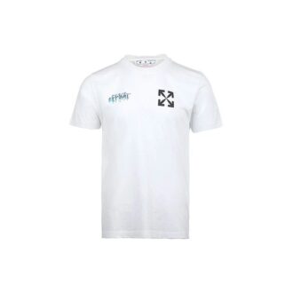 Camiseta blanca de manga corta Off-White para hombre, colección primavera-verano 2022, con estampado clásico de flechas y letras