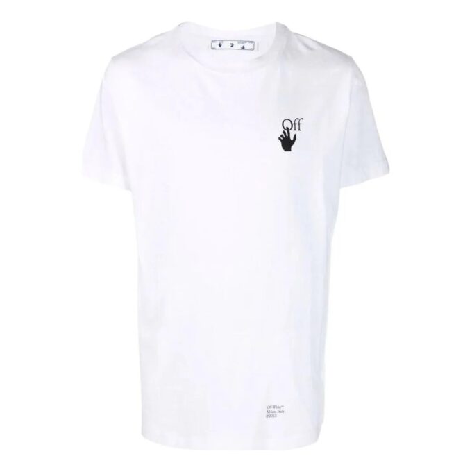Camiseta blanca de manga corta Off-White para hombre, colección primavera-verano 2022, con logo estampado en el pecho