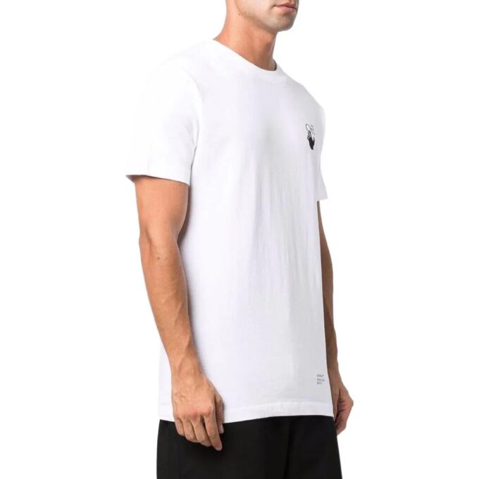 Camiseta blanca de manga corta Off-White para hombre, colección primavera-verano 2022, con logo estampado en el pecho