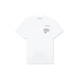 Camiseta blanca de manga corta Off-White para hombre con estampado Golden Ratio en amarillo dorado en Pantalones Cortos