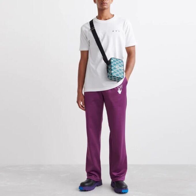 Camiseta blanca de manga corta Off-White para hombre de la colección primavera-verano 2022 con el logotipo Caravaggio Arrow