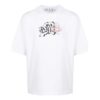 Camiseta blanca de manga corta y corte holgado con cuello redondo y estampado del logotipo Off-White para hombre, colección Otoño-Invierno 2022