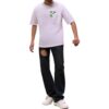Camiseta blanca de manga corta y corte holgado con estampado de flechas Diagonal Arrow pintadas con spray para hombre de Off-White, colección primavera-verano 2022