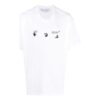 Camiseta blanca de manga corta y corte holgado con estampado del logotipo SS22