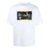 Camiseta blanca de manga corta y cuello redondo con estampado Caravaggio de Off-White para hombre, colección FW21, corte entallado