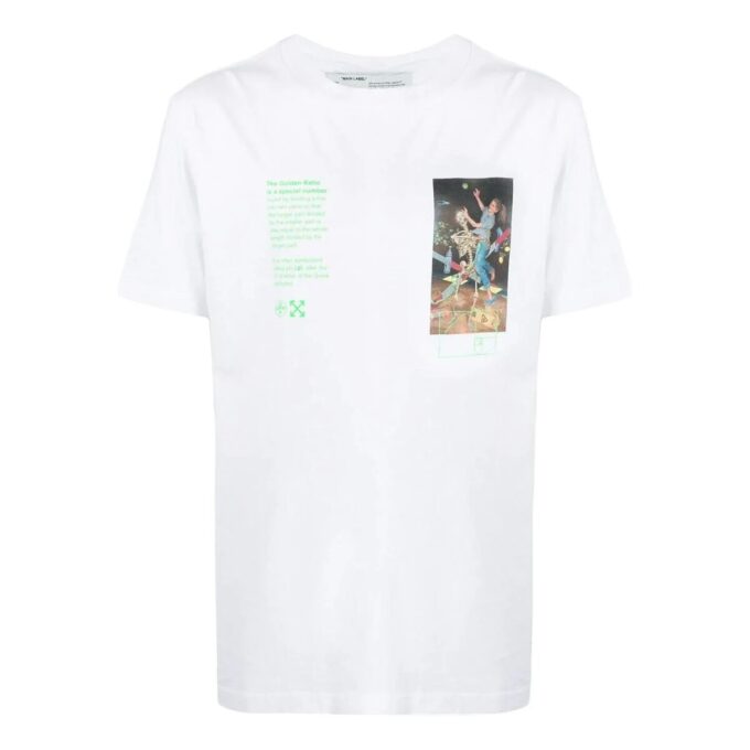 Camiseta blanca de manga corta y cuello redondo con estampado de letras de Off-White para hombre, colección FW22