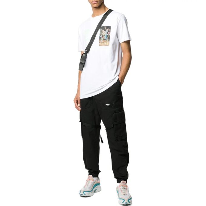 Camiseta blanca de manga corta y cuello redondo con estampado de letras de Off-White para hombre, colección FW22
