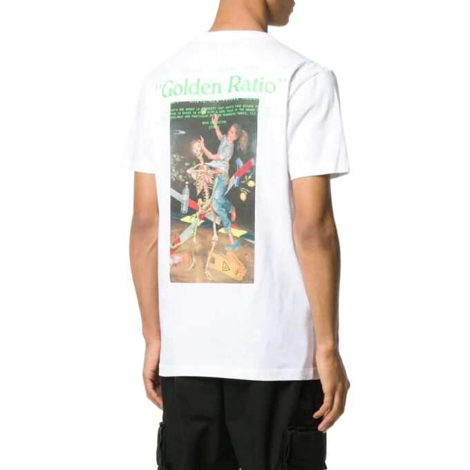 Camiseta blanca de manga corta y cuello redondo con estampado de letras de Off-White para hombre, colección FW22