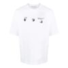 Camiseta blanca de manga corta y cuello redondo con estampado de logotipo de Off-White para hombre